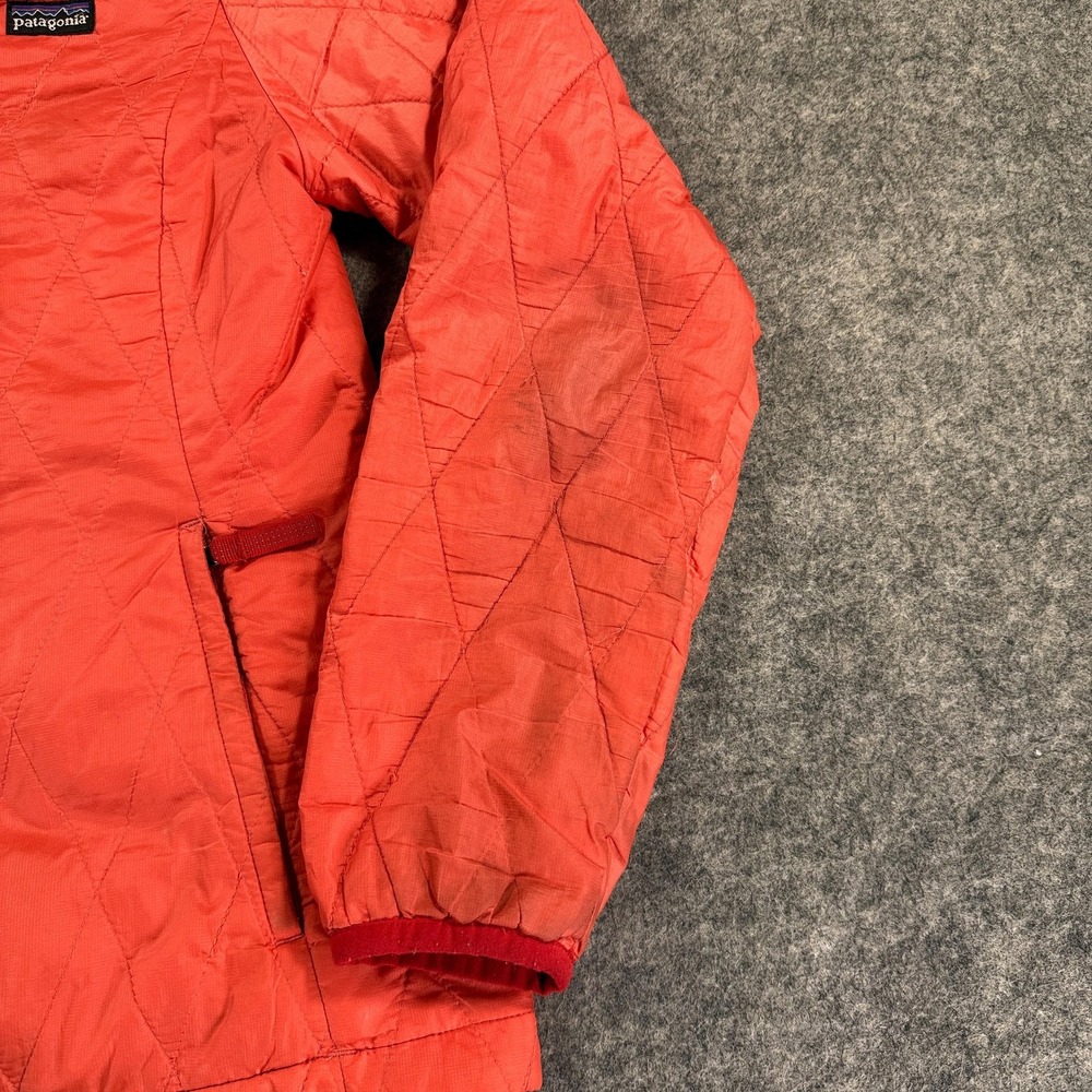 Patagonia Jacket Kids Youth Large 12 Orange Quilted Full Zip Outdoor School - Picture 5 of 10